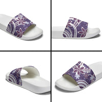 Hawaii Pupuala Plumeria Purple Slide Sandals Polynesian Pattern LT01 - Polynesian Pride