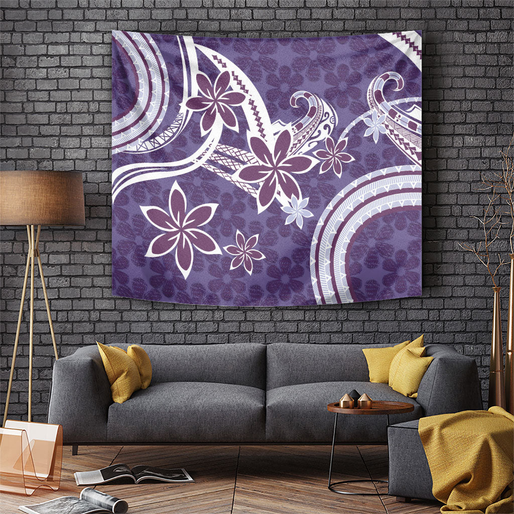 Hawaii Pupuala Plumeria Purple Tapestry Polynesian Pattern LT01 Purple - Polynesian Pride