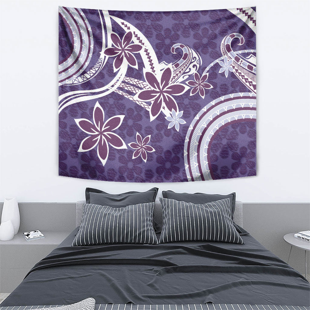 Hawaii Pupuala Plumeria Purple Tapestry Polynesian Pattern LT01 - Polynesian Pride