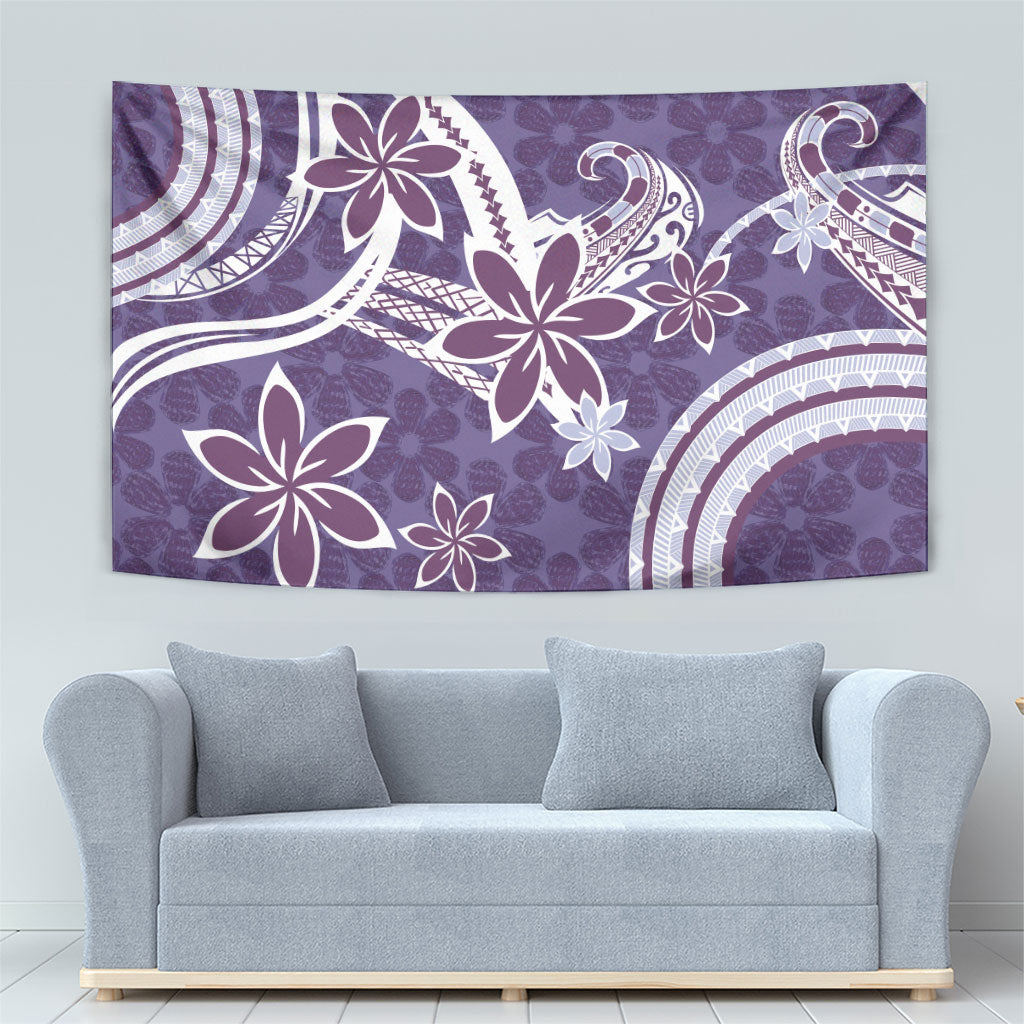 Hawaii Pupuala Plumeria Purple Tapestry Polynesian Pattern LT01 - Polynesian Pride