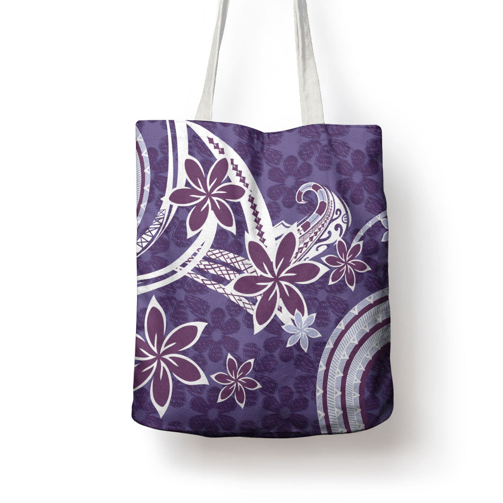 Hawaii Pupuala Plumeria Purple Tote Bag Polynesian Pattern LT01 - Polynesian Pride