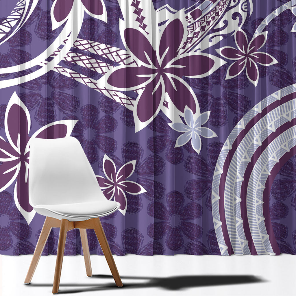 Hawaii Pupuala Plumeria Purple Window Curtain Polynesian Pattern LT01 - Polynesian Pride