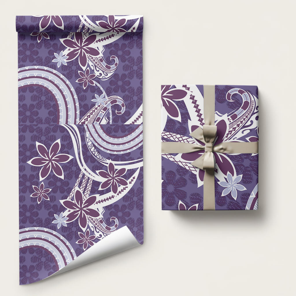 Hawaii Pupuala Plumeria Purple Wrapping Paper Polynesian Pattern LT01 58" × 23" Purple - Polynesian Pride