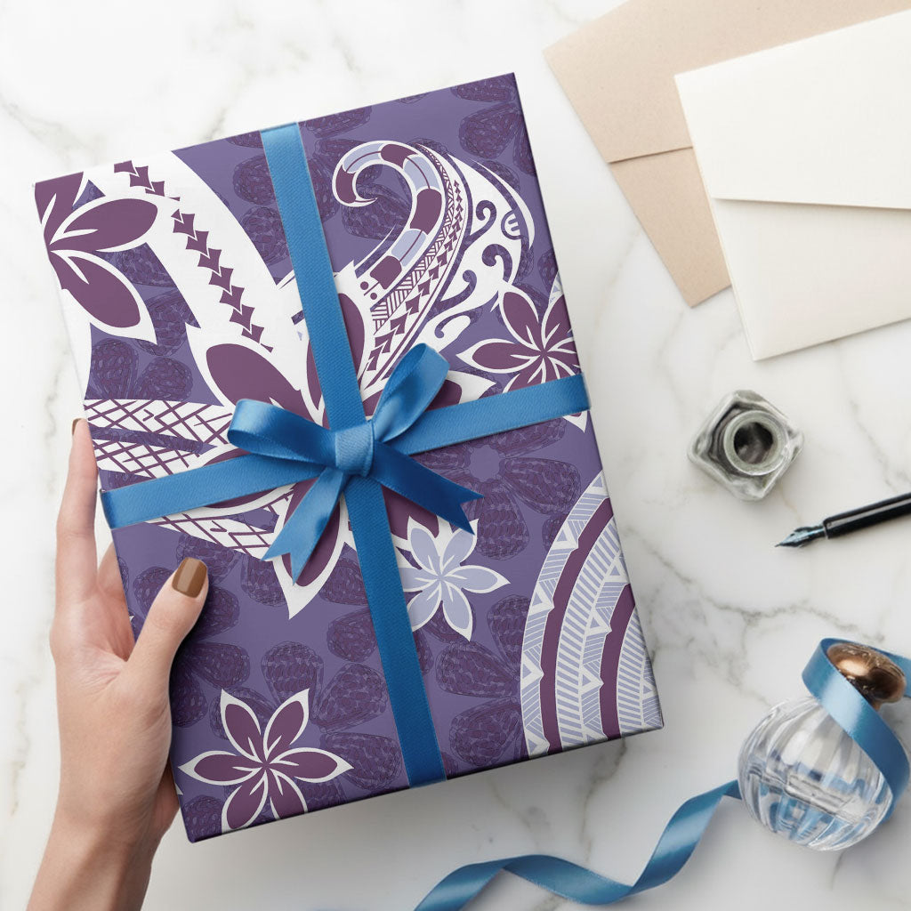 Hawaii Pupuala Plumeria Purple Wrapping Paper Polynesian Pattern LT01 - Polynesian Pride