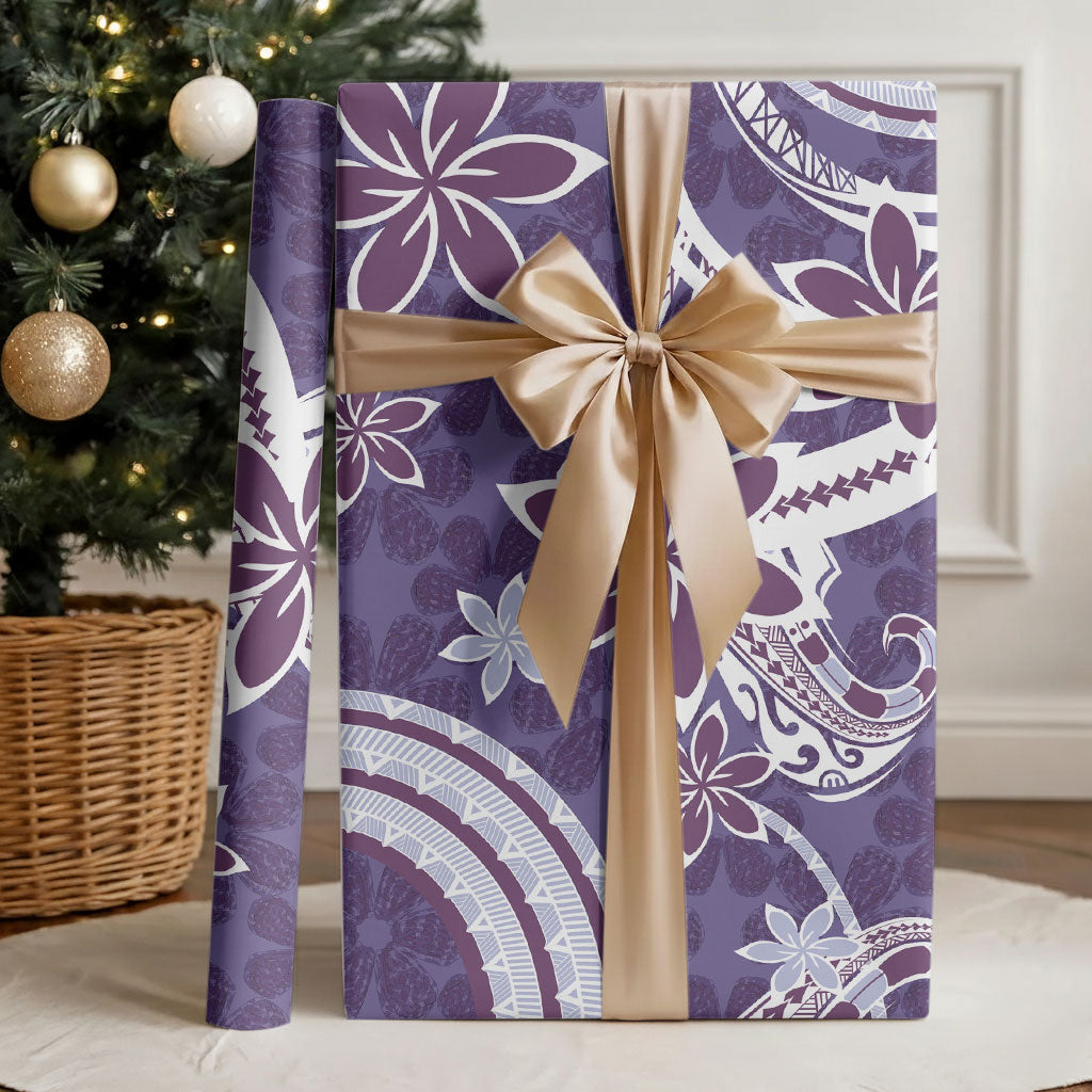 Hawaii Pupuala Plumeria Purple Wrapping Paper Polynesian Pattern LT01 - Polynesian Pride