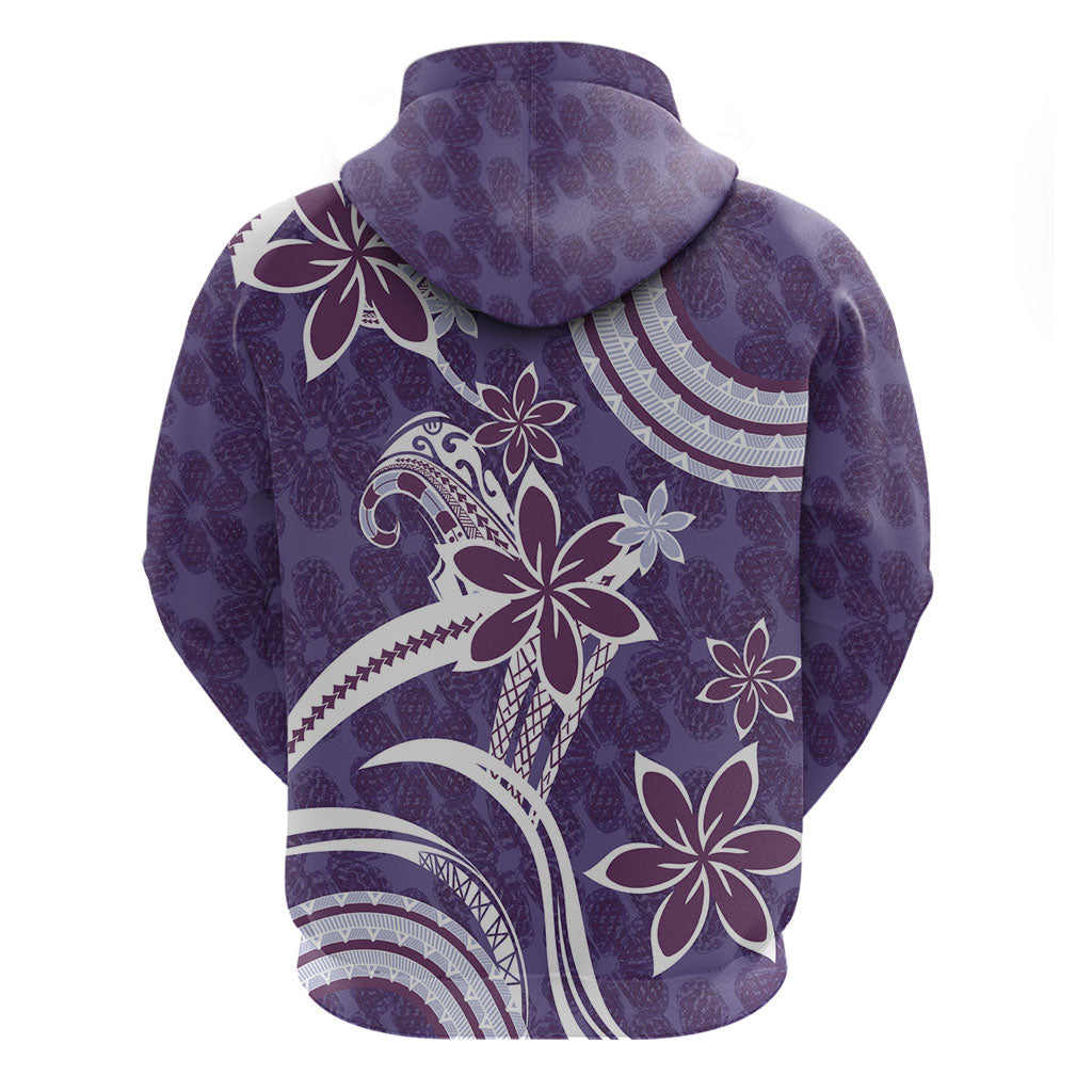 Hawaii Pupuala Plumeria Purple Zip Hoodie Polynesian Pattern LT01 - Polynesian Pride