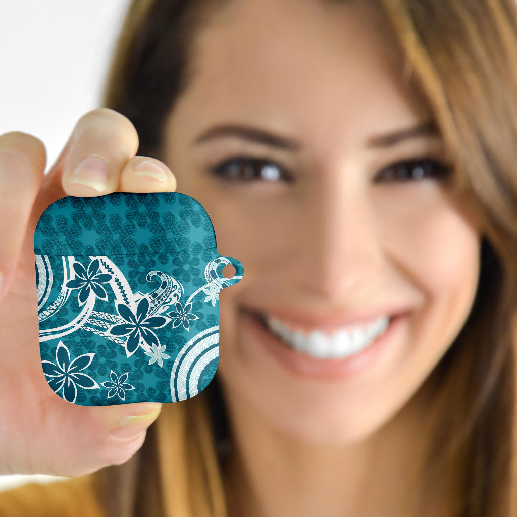 Hawaii Pupuala Plumeria Teal AirPods Case Polynesian Pattern LT01 - Polynesian Pride