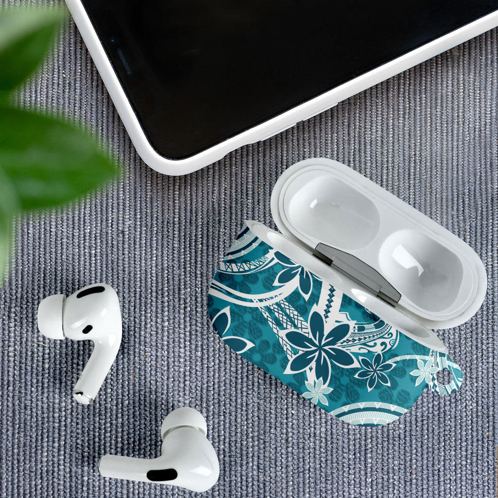 Hawaii Pupuala Plumeria Teal AirPods Case Polynesian Pattern LT01 - Polynesian Pride