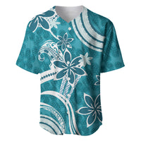 Hawaii Pupuala Plumeria Teal Baseball Jersey Polynesian Pattern LT01 Teal - Polynesian Pride