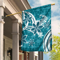 Hawaii Pupuala Plumeria Teal Garden Flag Polynesian Pattern LT01 House Flag Teal - Polynesian Pride