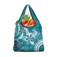 Hawaii Pupuala Plumeria Teal Grocery Bag Polynesian Pattern LT01 1-pack One Size Teal - Polynesian Pride