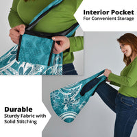 Hawaii Pupuala Plumeria Teal Grocery Bag Polynesian Pattern LT01 - Polynesian Pride