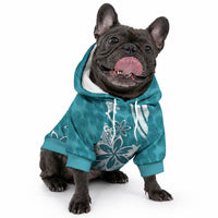 Hawaii Pupuala Plumeria Teal Pet Hoodie Polynesian Pattern LT01 - Polynesian Pride