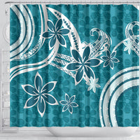 Hawaii Pupuala Plumeria Teal Shower Curtain Polynesian Pattern LT01 - Polynesian Pride