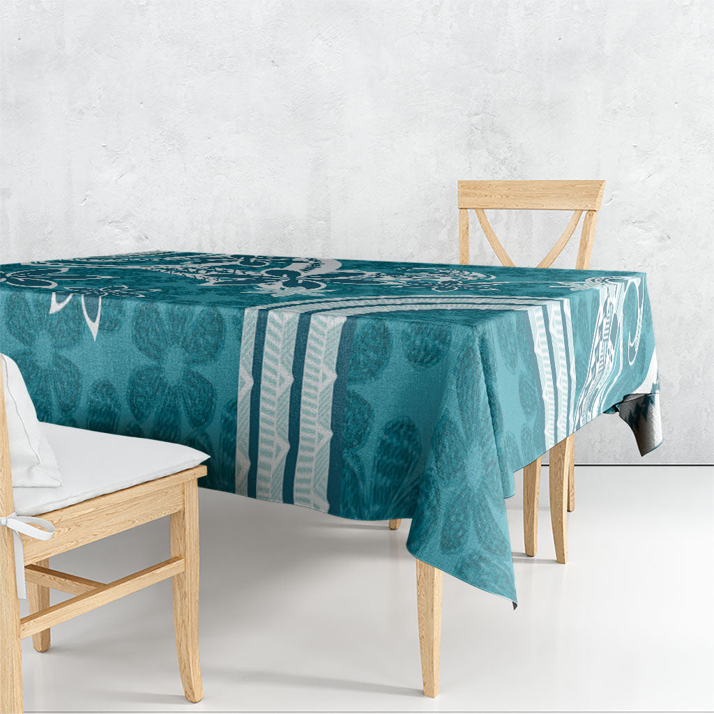 Hawaii Pupuala Plumeria Teal Tablecloth Polynesian Pattern LT01 - Polynesian Pride