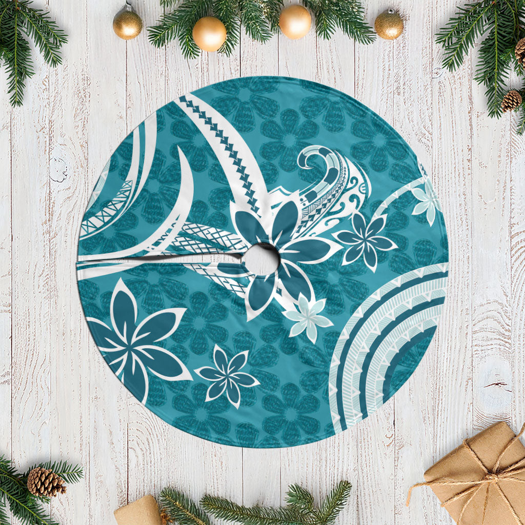 Hawaii Pupuala Plumeria Teal Tree Skirt Polynesian Pattern LT01 Casual Teal - Polynesian Pride