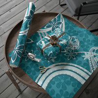 Hawaii Pupuala Plumeria Teal Wrapping Paper Polynesian Pattern LT01 - Polynesian Pride