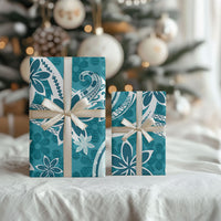 Hawaii Pupuala Plumeria Teal Wrapping Paper Polynesian Pattern LT01 - Polynesian Pride