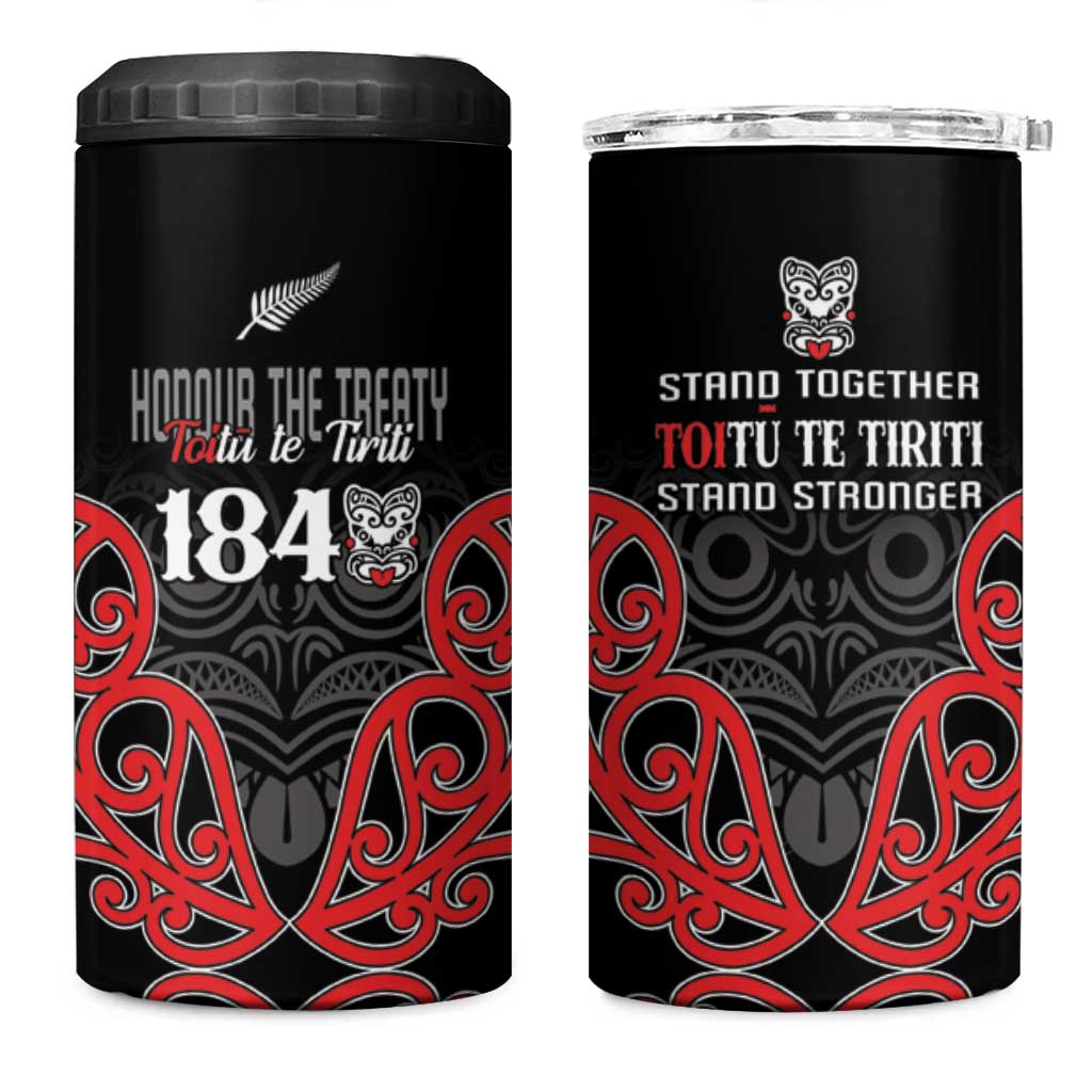 Toitu Te Tiriti 1840 Aotearoa 4 in 1 Can Cooler Tumbler Stand Together Stand Stronger
