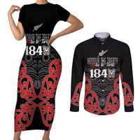 Toitu Te Tiriti 1840 Aotearoa Couples Matching Short Sleeve Bodycon Dress and Long Sleeve Button Shirt Stand Together Stand Stronger