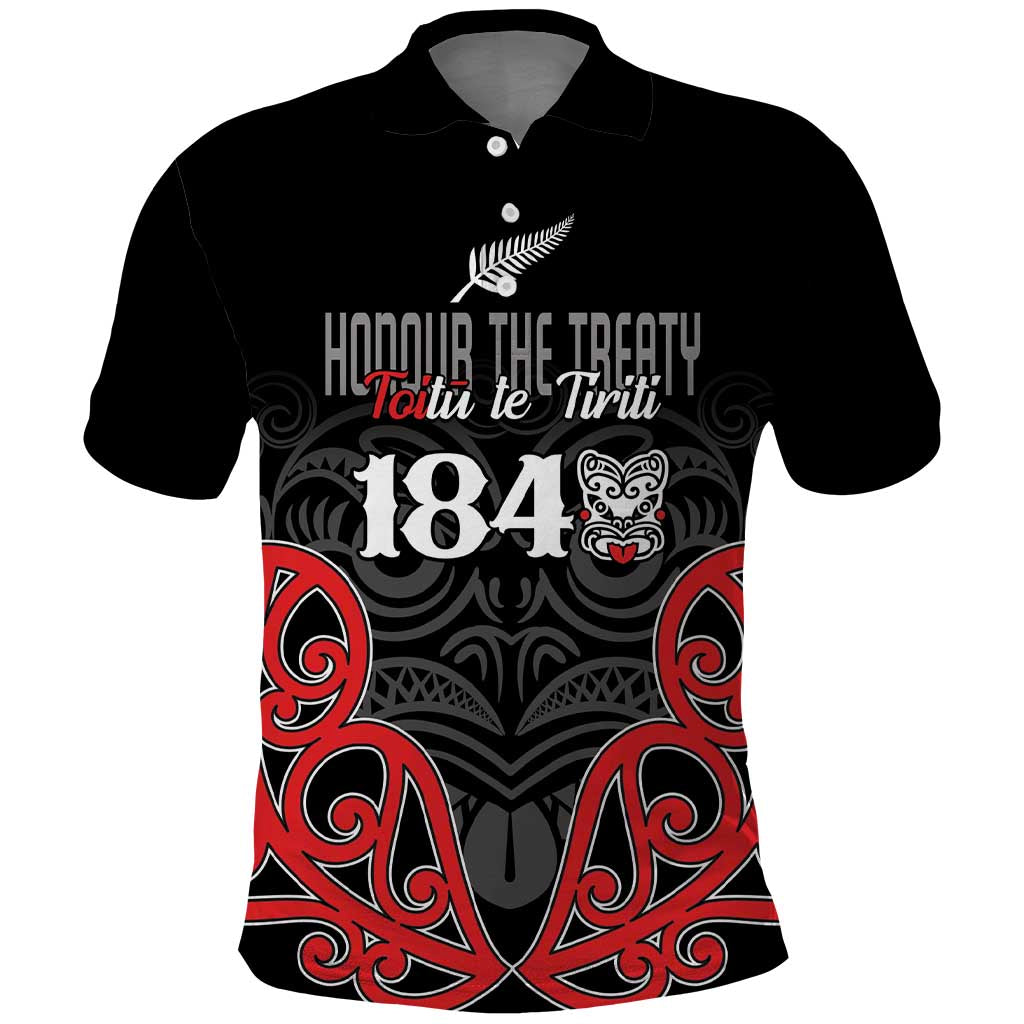 Toitu Te Tiriti 1840 Aotearoa Polo Shirt Stand Together Stand Stronger LT01 Black - Polynesian Pride