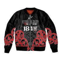 Toitu Te Tiriti 1840 Aotearoa Sleeve Zip Bomber Jacket Stand Together Stand Stronger LT01 Unisex Black - Polynesian Pride