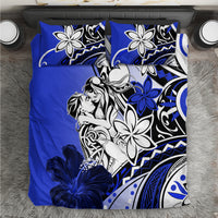 Polynesian Valentine Bedding Set Couple Floral Unique Blue Version LT01 Blue - Polynesian Pride