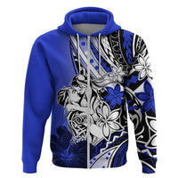 Polynesian Valentine Hoodie Couple Floral Unique Blue Version LT01 Zip Hoodie Blue - Polynesian Pride