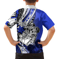 Polynesian Valentine Kid Hawaiian Shirt Couple Floral Unique Blue Version LT01 - Polynesian Pride