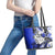 Polynesian Valentine Leather Tote Bag Couple Floral Unique Blue Version LT01 - Polynesian Pride