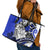 Polynesian Valentine Leather Tote Bag Couple Floral Unique Blue Version LT01 - Polynesian Pride