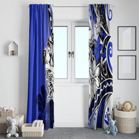 Polynesian Valentine Window Curtain Couple Floral Unique Blue Version LT01 - Polynesian Pride