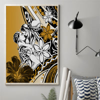 Polynesian Valentine Canvas Wall Art Couple Floral Unique Gold Version LT01 - Polynesian Pride