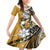 Polynesian Valentine Family Matching Mermaid Dress and Hawaiian Shirt Couple Floral Unique Gold Version LT01 Daughter's Dress Gold - Polynesian Pride