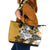 Polynesian Valentine Leather Tote Bag Couple Floral Unique Gold Version LT01 Gold - Polynesian Pride