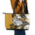 Polynesian Valentine Leather Tote Bag Couple Floral Unique Gold Version LT01 - Polynesian Pride