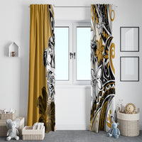 Polynesian Valentine Window Curtain Couple Floral Unique Gold Version LT01 - Polynesian Pride