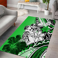 Polynesian Valentine Area Rug Couple Floral Unique Green Version LT01 - Polynesian Pride