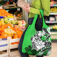 Polynesian Valentine Grocery Bag Couple Floral Unique Green Version
