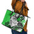 Polynesian Valentine Leather Tote Bag Couple Floral Unique Green Version LT01 - Polynesian Pride