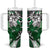 Polynesian Valentine Tumbler With Handle Couple Floral Unique Green Version