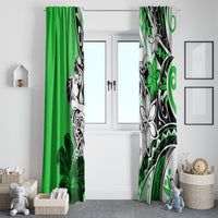 Polynesian Valentine Window Curtain Couple Floral Unique Green Version LT01 - Polynesian Pride