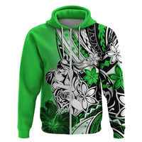 Polynesian Valentine Zip Hoodie Couple Floral Unique Green Version LT01 Zip Hoodie Green - Polynesian Pride