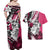 Polynesian Valentine Couples Matching Off Shoulder Maxi Dress and Hawaiian Shirt Couple Floral Unique Pink Version LT01 - Polynesian Pride