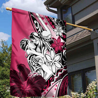 Polynesian Valentine Garden Flag Couple Floral Unique Pink Version LT01 - Polynesian Pride