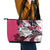 Polynesian Valentine Leather Tote Bag Couple Floral Unique Pink Version LT01 - Polynesian Pride