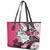 Polynesian Valentine Leather Tote Bag Couple Floral Unique Pink Version LT01 - Polynesian Pride