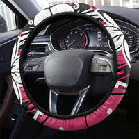 Polynesian Valentine Steering Wheel Cover Couple Floral Unique Pink Version LT01 - Polynesian Pride