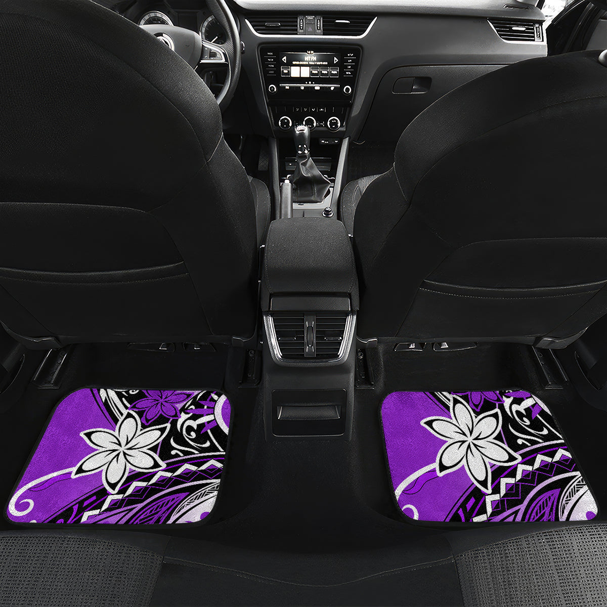 Polynesian Valentine Car Mats Couple Floral Unique Purple Version LT01 - Polynesian Pride