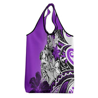 Polynesian Valentine Grocery Bag Couple Floral Unique Purple Version